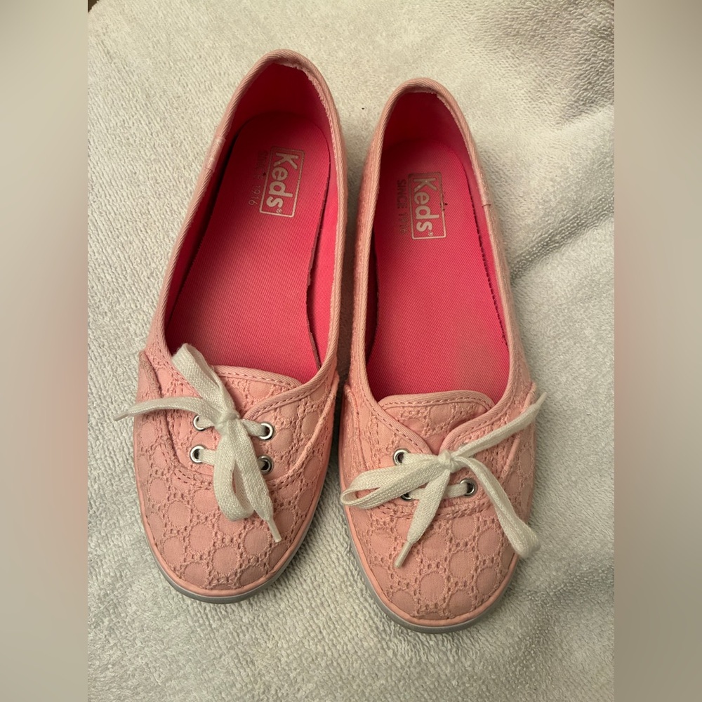 Pink flat keds size 6